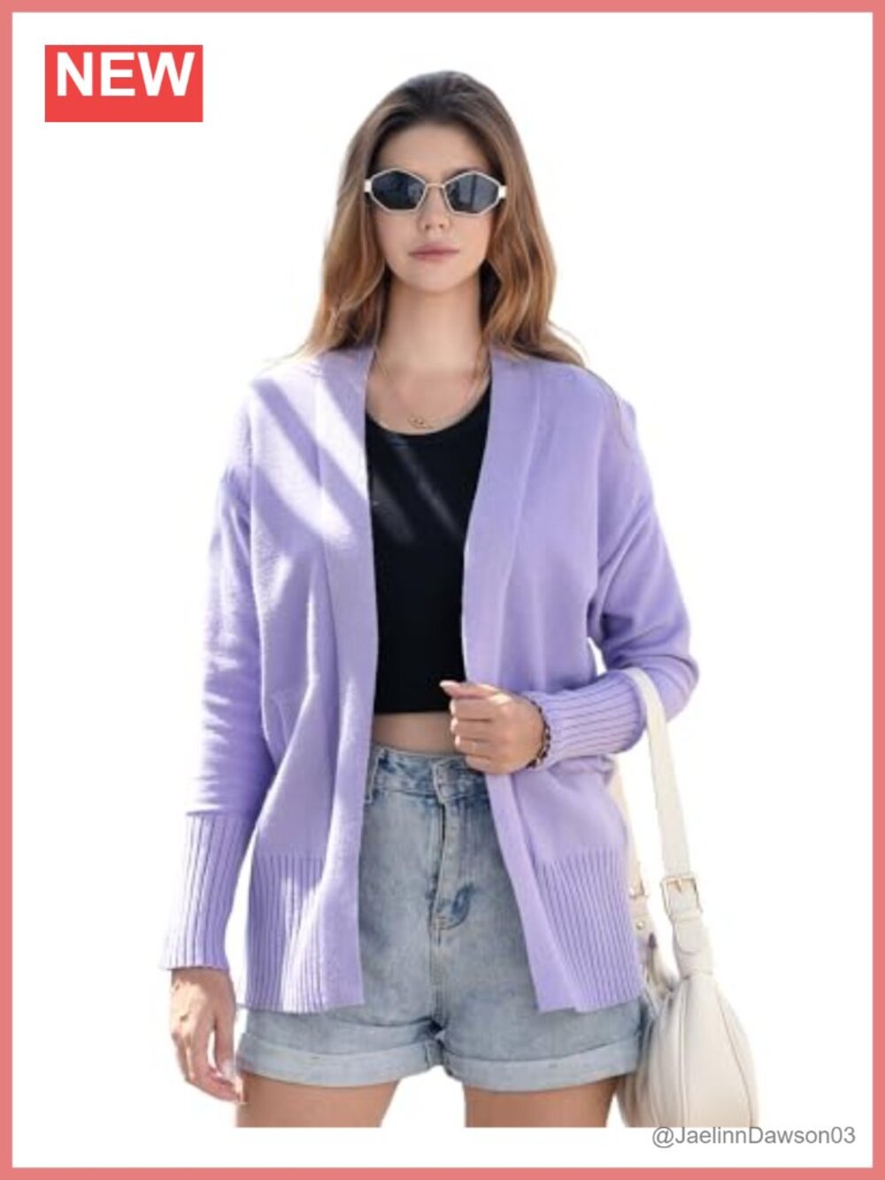 Lightweight Acrylic Blend Long Cardigan Sweater with Pockets